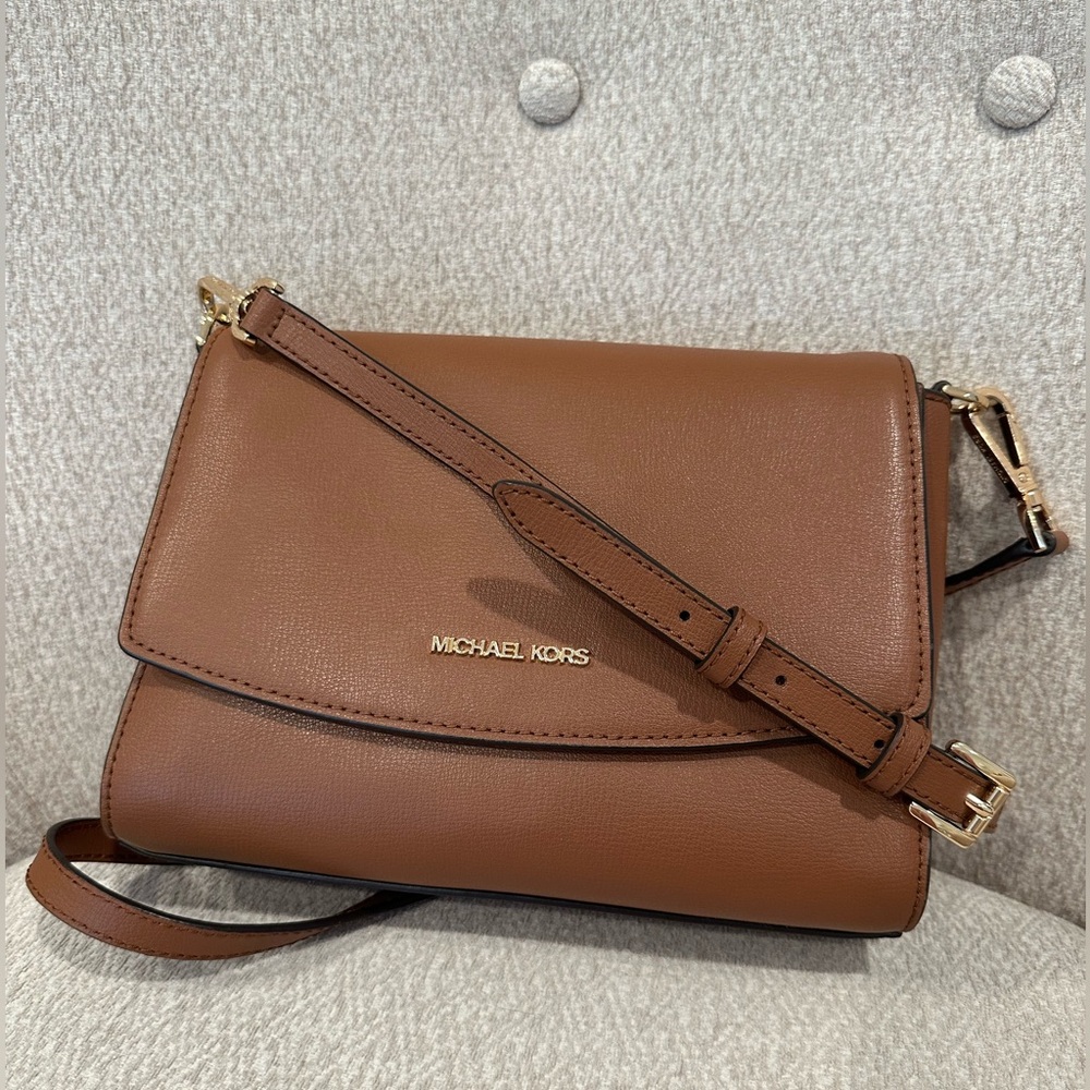 Michael Kors Brown Leather Crossbody Bag